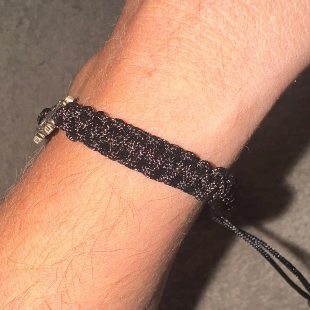 Black Braided Bracelet with Albanian Eagle Charm